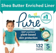 Pampers Pure Protection Diapers Size 5 One Month Supply 132 Count