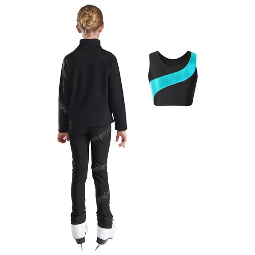 Kids Girls Outfits Sleeveless Tracksuits Workout Set Long Sleeve Crop Top Vest - Picture 21 of 53