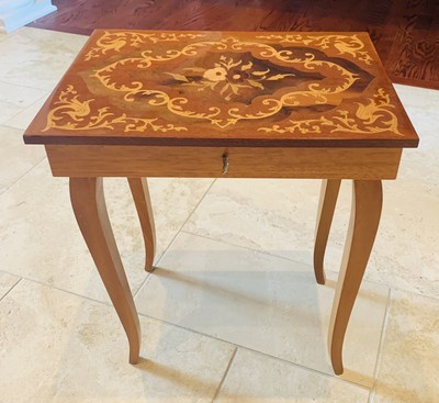 Vtg Reuge Italian Inlaid Marquetry Wood Musical Jewelry Table Music Box | eBay