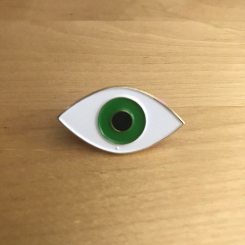 Evil Eye BRAND NEW Green Soft Enamel Pin Gold Detailing Double Rubber Back - Picture 2 of 6