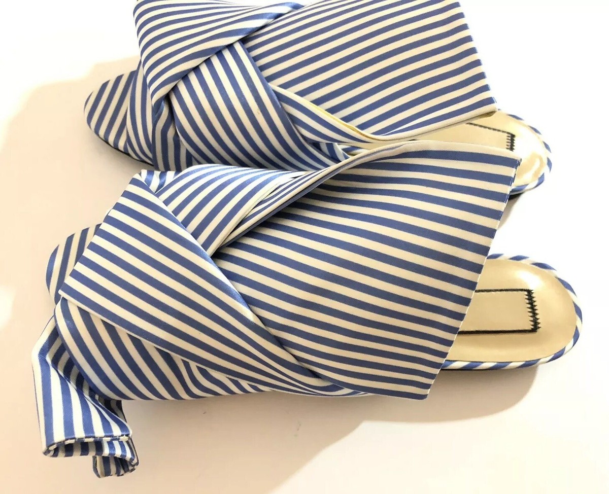 No. 21 Women Shoes Size 37.5 NIB Blue Striped Bow Mule | eBay