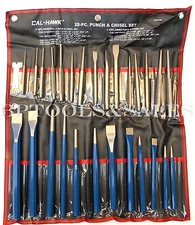 NEW 28pc Punch & Chisel Set Cold Taper Center Pin Metal Steel Punch w/ Pouch