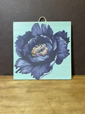 Wood Plaque Flower  Home Decor Painted With Transfer