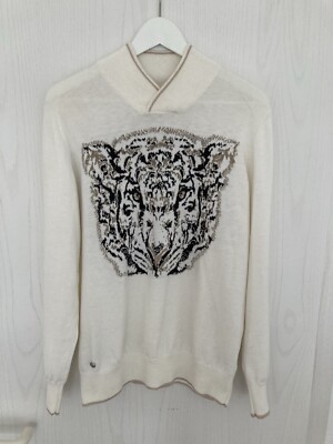 DAILY SPORTS Pullover Damen Motiv Tigerkopf Gr. L  Elfenbein TOPZUSTAND