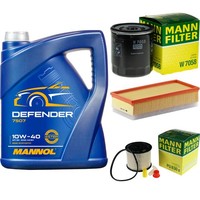 MANN-FILTER Inspektionspaket 5L Mannol Defender 10W-40 FüR CitroëN C5 I Break