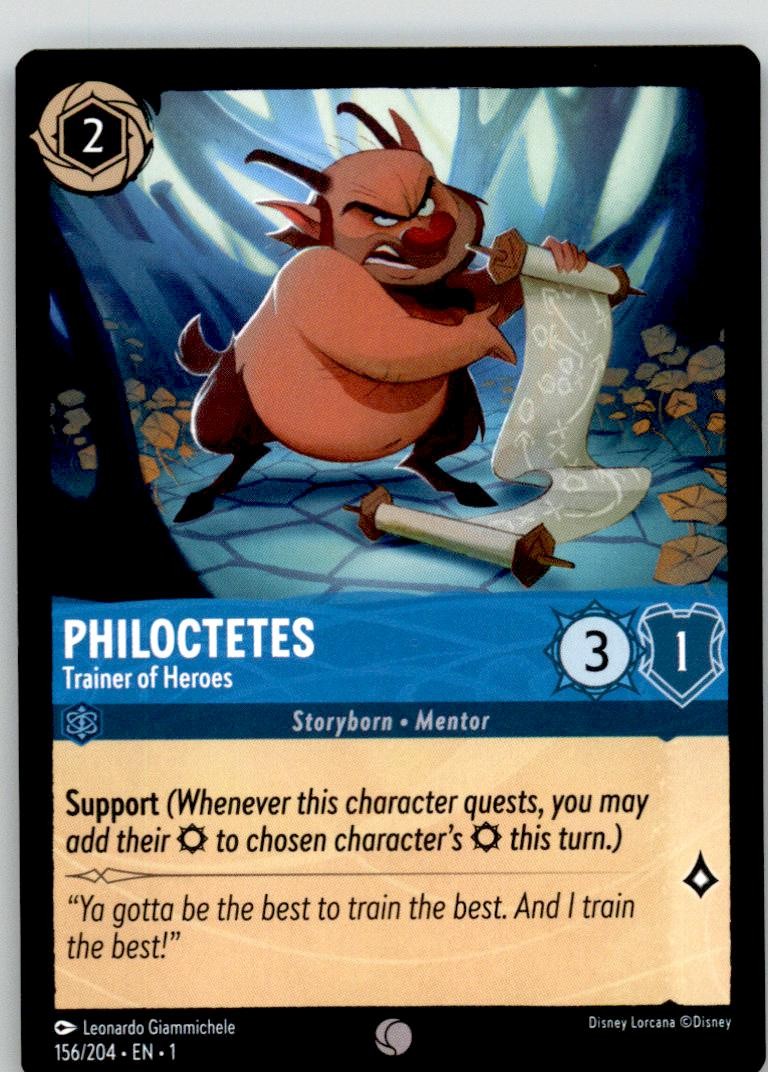 Philoctetes - Trainer of Heroes 156/204 Common The First Chapter Lorcana NM
