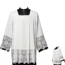 Catholic Clergy Surplice with Lace Band Mass Liturgical Priest Clergy Garments