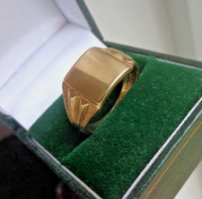 Gold Siegelring 9 kt Gelbgold Retro Vintage HM 1984 Birmingham 7 Gramm Größe S