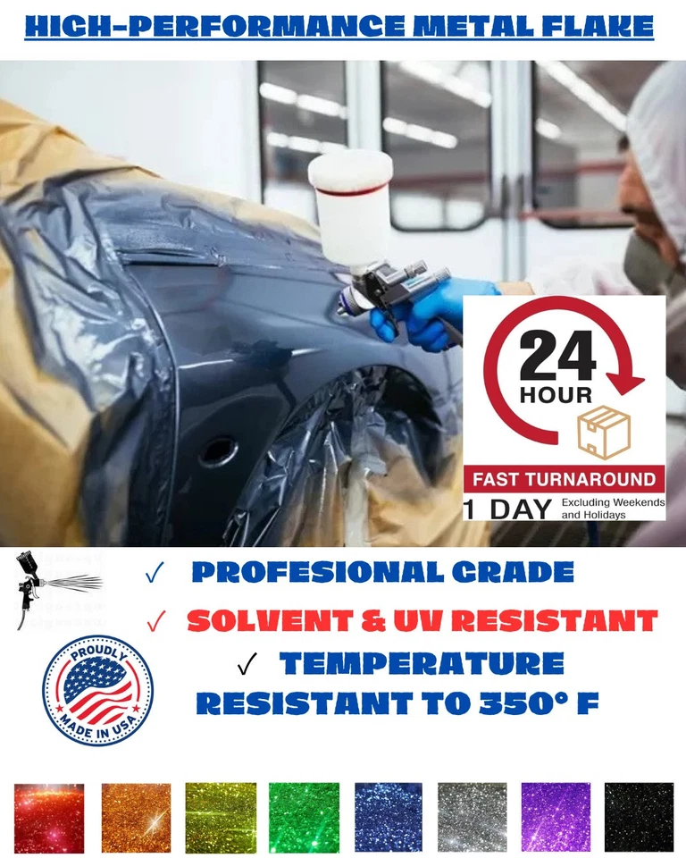 Tarro de 4 oz / 120 ml PREMIUM escamas de metal motocicleta, aditivo de pintura de grado automotriz Foto 2 de 3