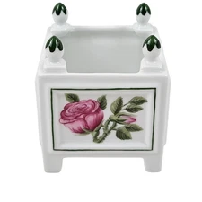 A Raynaud Co Limoges Porcelain Planter Floral Design Pot France Flowers Footed