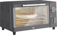 HOMCOM Mini Oven, 9L Countertop Electric Grill, Toaster Oven with Adjustable Te