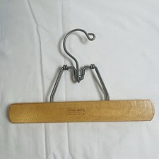 Vintage Chancellor Wooden Pants Hangers Skirt Slacks with Metal Clamp USA 10in