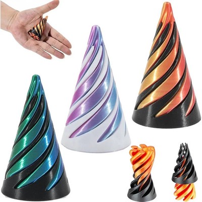 3D-gedrucktes Spiralkegel-Spielzeug Pyramide Durchgang Pass Through Skulptur