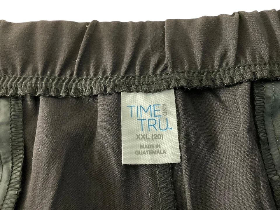 Time and Tru Womens 20 XXL Black Pants Pull On Elastic Waist Pockets Tapered - Image 3 of 4