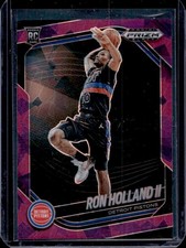 2024-25 Panini Prizm Black Ron Holland II RC Purple Ice Prizm #/149 Pistons