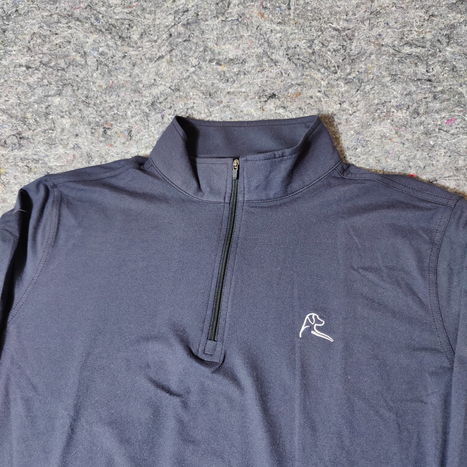 Rhoback Mens Performance Q-Zip Solid Black Long S… - image 1