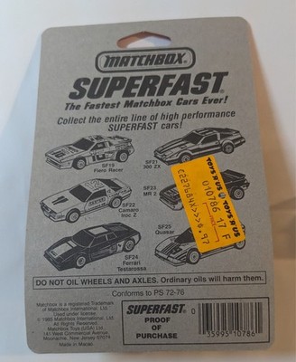 マッチボックス スーパーファスト　セット 1985 Matchbox Superfast SF21 300 ZX Red Base, Slight bend on Card