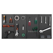 4 Pcs Metal Pegboard Panels 24" x 12" Wall Organizer for Garage Tool Storage
