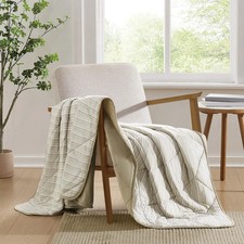 Cooling Throw Blanket 60"x70" Reversible Quilted Plush, All-Season Comfort