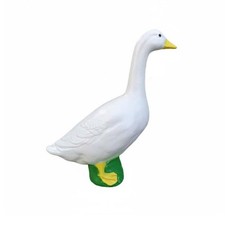 Wei&szlig;e Gans Figur realistisches Design dekorative G&auml;nse-Skulptur wetterfest