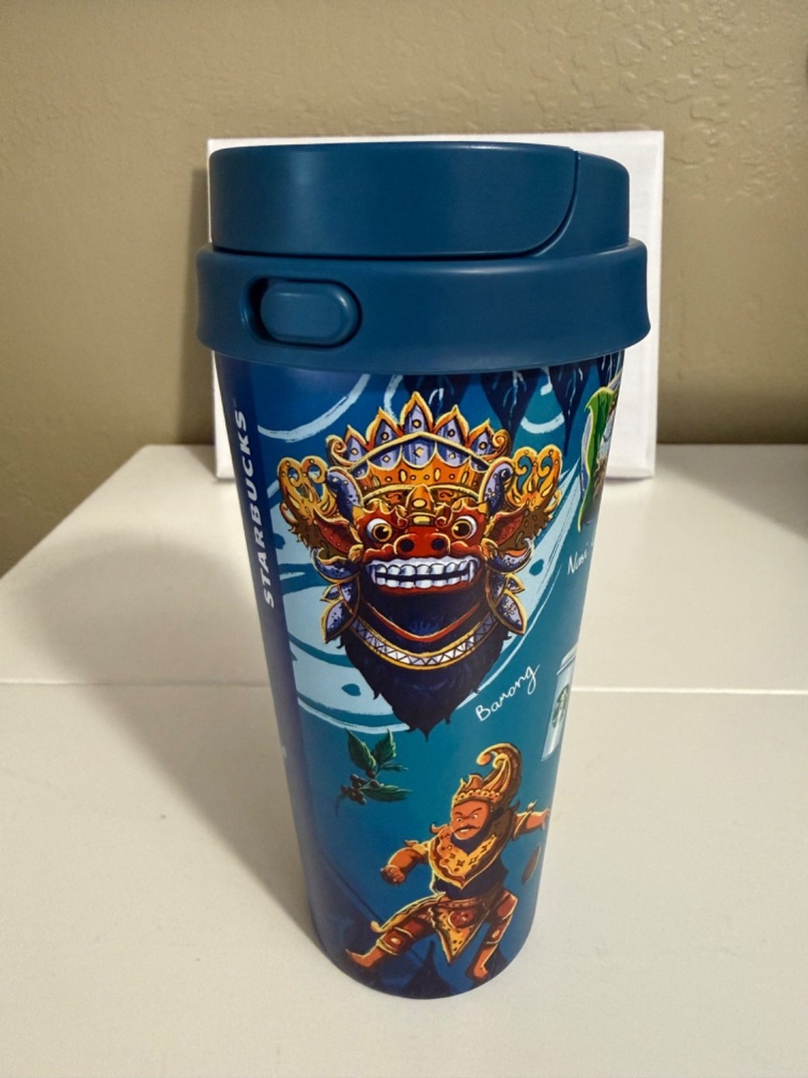 Bali Indonesia Starbucks Stainless Steel Tumbler Bottle 16oz Blue