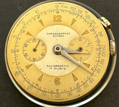 Vintage Landeron Cal 248 Chronograph Men's Watch Movement Suisse Ticks 17j Swiss