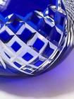 Vintage Cobalt Blue Cut-To-Clear Crystal Votive Candle Holder EXC — photo 5