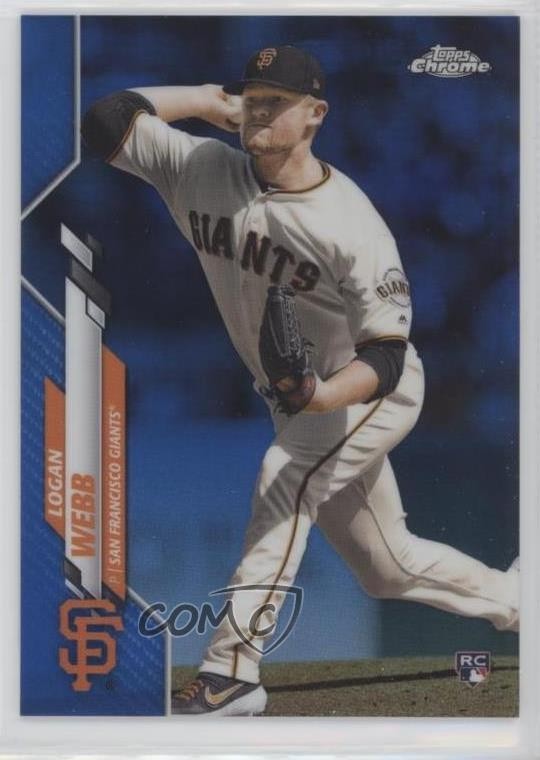 2020 Topps Chrome Blue Refractor /150 Logan Webb #117 Rookie RC
