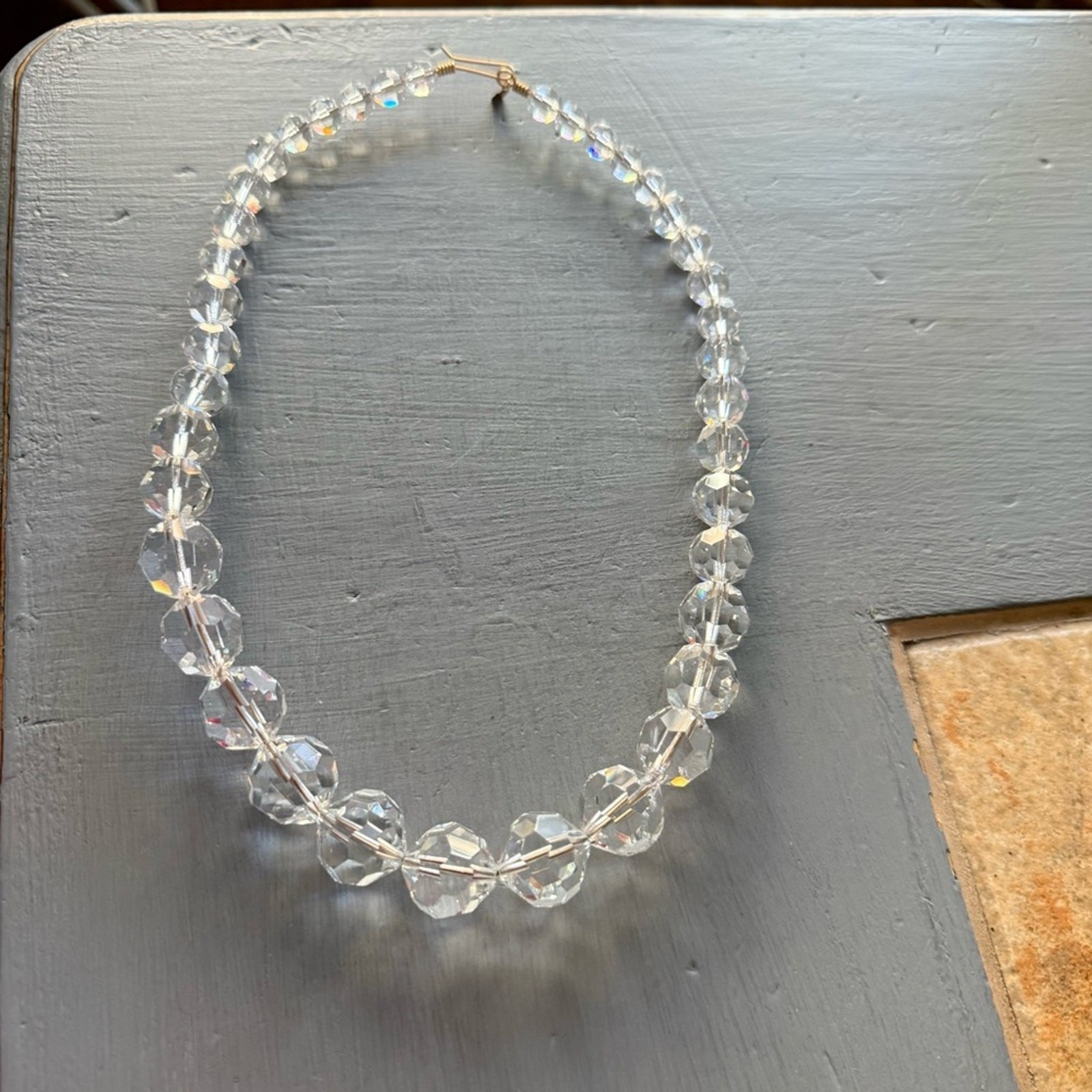 Basia Statement Clear Beaded Necklace - image 4