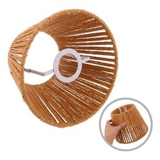 Rustic Pendant Light Cover Woven Paper Rope Lamp Shade Farmhouse Ceiling