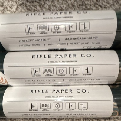 Rifle Paper Co. RI5168 Peacock Green Wallpaper Roll 27in x 27ft - 3 rolls