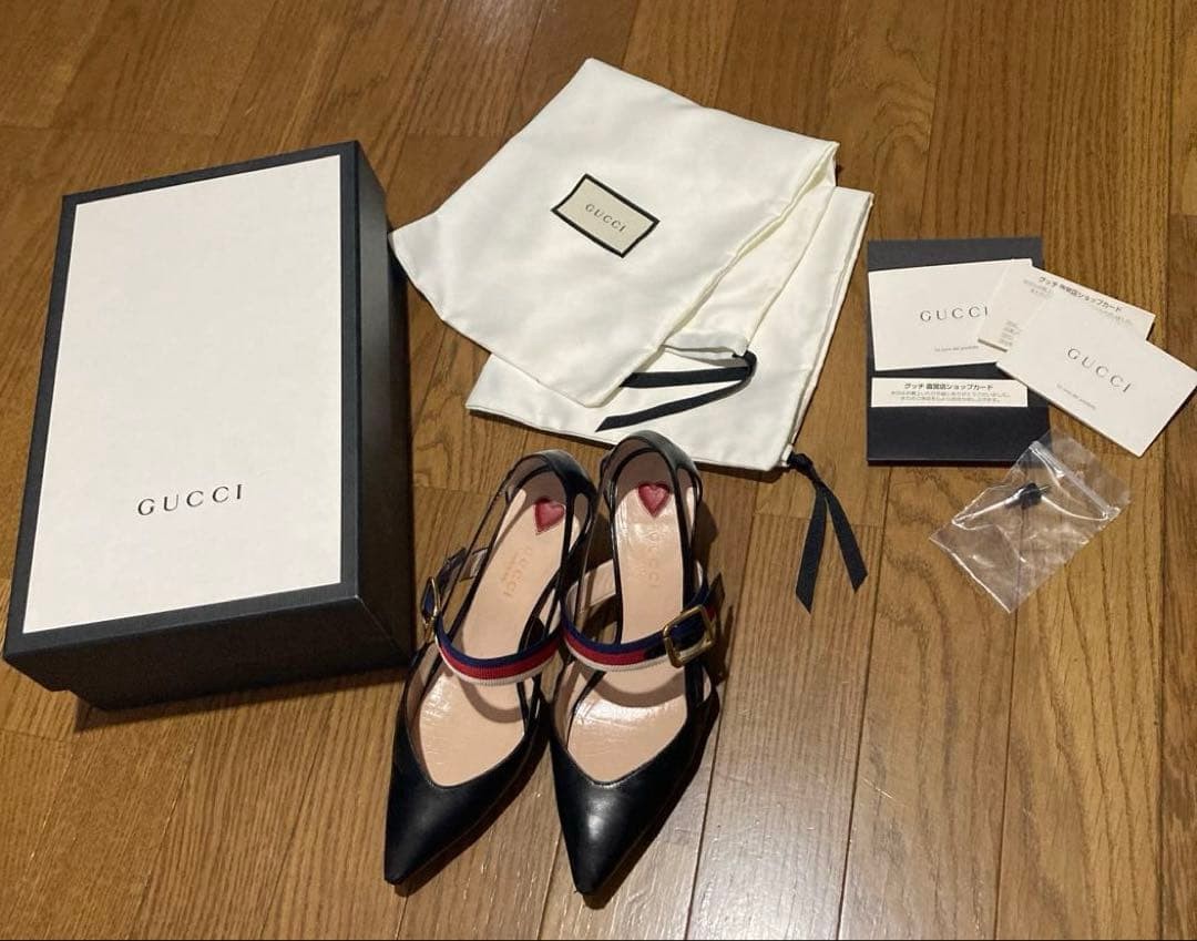 Gucci Pumps Shoes Pointed Toe Black Leather Size 35 US About 5 For Women thumbnail 2