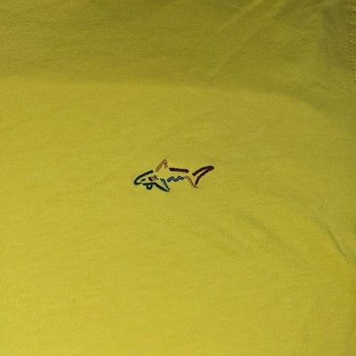 NWOT Greg Norman Yellow T- Shirt Mens Size Medium Golf Shirt Non Smoking Home