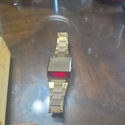 Bulova Computron 97C110 Quartz Digital Yellow Gold Stainless Steel Men's Watch