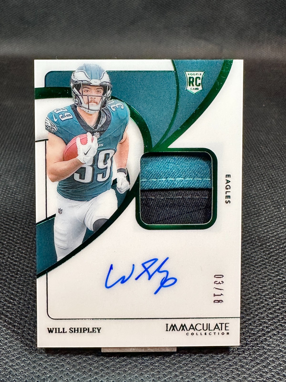 Will Shipley Panini Immaculate Collection #127 Patch Autograph-Emerald