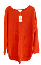 NWT Women s Michael Kors Sweater Boat Neck Orange Knit L w/Goldtone Zippers