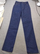 Vintage Wrangler Jeans Juniors 9 Blue High Rise Straight Raw Denim Made USA