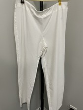 EILEEN FISHER WOMAN CREPE STRETCH PULL ON WHITE PANTS SIZE 2X