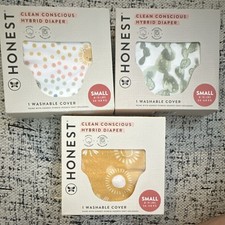 Honest Clean Conscious Hybrid Diaper Washable Cover Lot 3 Size Small Multicolor