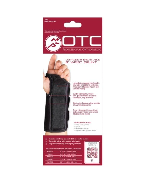 OTC Wrist Splint, 8-Inch Adult, Lightweight Breathable, Small (Left Hand) 2083 - Image 3 of 4