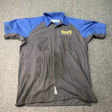 Red Kap Mens Large Ford Motors Short Sleeve Work Shirt Blue Casual Durable