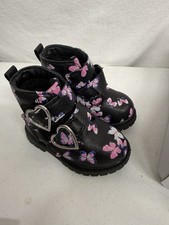 Carter Toddler Boots Size 5 Black With Pink Butterflies