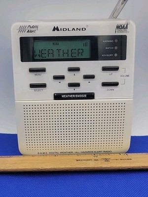 Midland Public Alert/Hazard Weather Alert Radio WR100 NOAA - Alarm Clock WORKS!