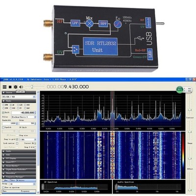 VHF/UHF -Bänder Empfänger 100 KHz-1.7GHz 8-Bit ADC Aluminiumteller Bandanzeige