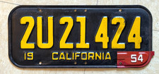 1954/1951 CALIFORNIA license plate &ndash; LOS ANGELES &ndash;SHARP ORIGINAL vintage car tag