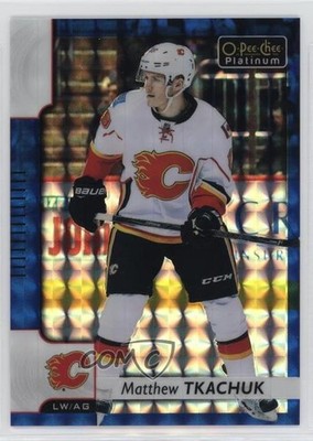 2017-18 O-Pee-Chee Platinum Royal Blue Cubes /99 Matthew Tkachuk #85 4c6