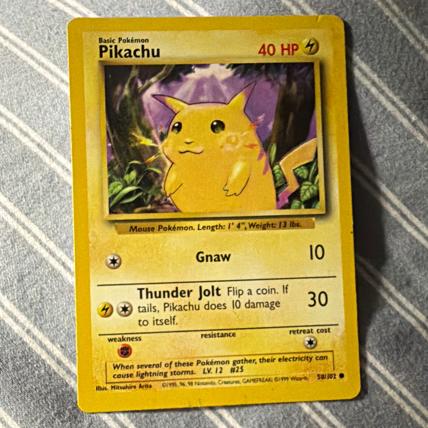 Wizards of the Coast Pikachu 058/102 Base Set Unlimited Common Regular MP-NM