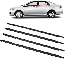 4pc Window Molding Trim Weatherstrip Fit 2010 Toyota Corolla 4-door Sedan