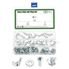 25 Set Screw Bolts with Wing Nut, 1/4"-20 Wing Nuts 1/4"x5/8" Bolt with Washer