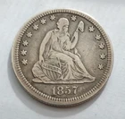 1857 Philadelphia Mint Silver Seated Liberty Quarter